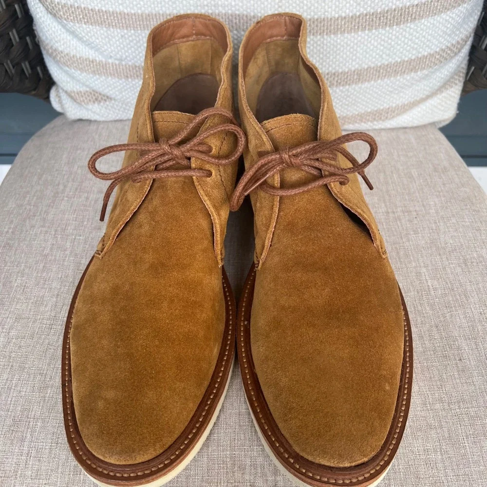Frye Men's 12 Paul Weekend Chukka Boots Cognac Brown Suede 34807618ZB Americana - Picture 2 of 13